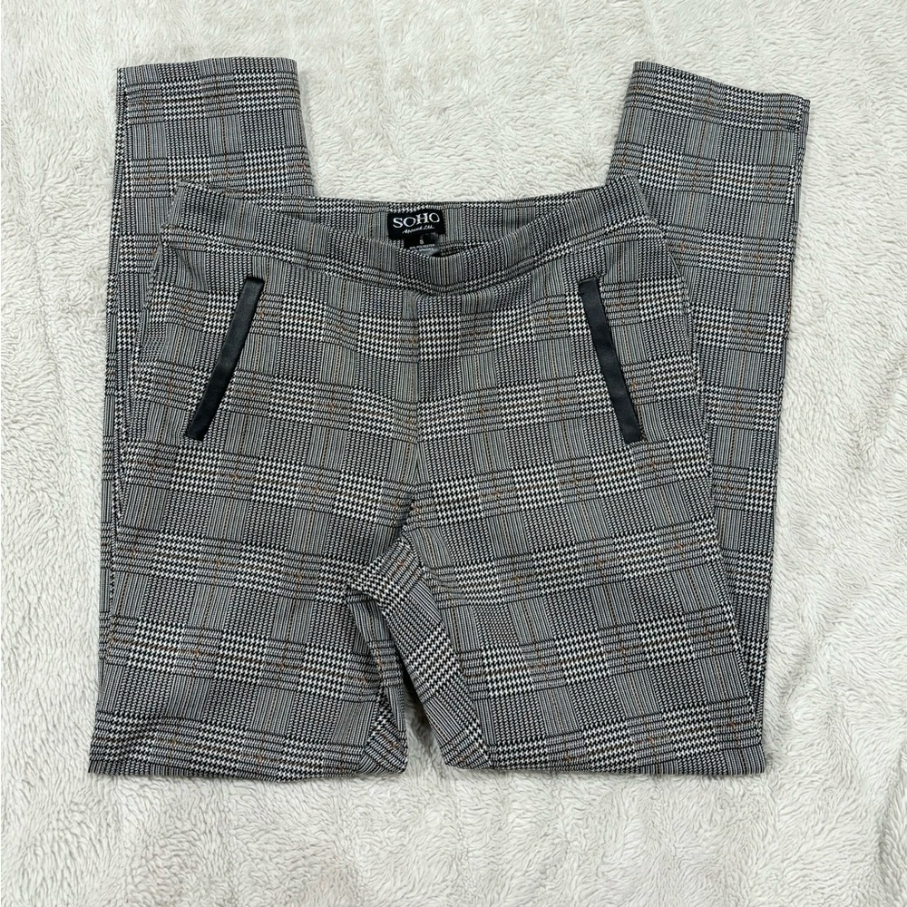 Plaid Dress Pants Straight Leg